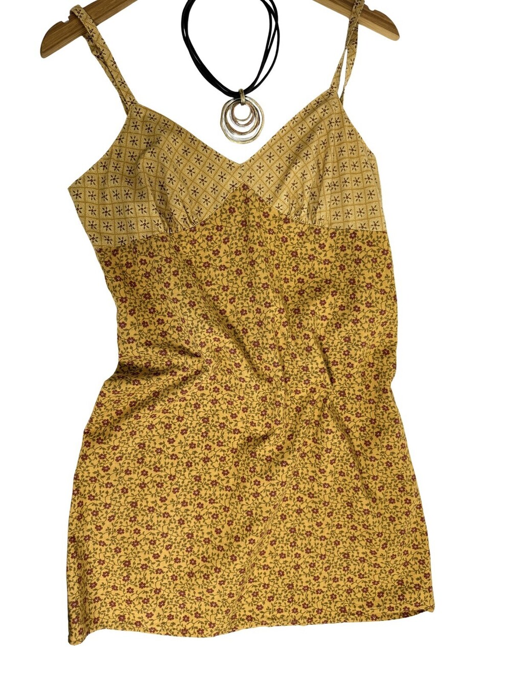 Vintage Urban Life Floral Cotton Mini Dress Made USA Cottagecore Size 9